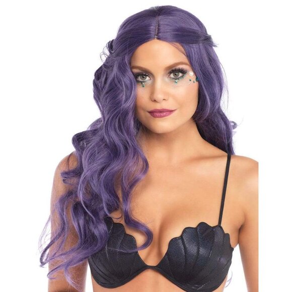 Wavy Purple Wig 29in Long with Adjustable Elastic Band Cap - Picture 3 of 7